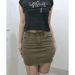 H-Line Khaki Streetwear Vintage Harajuku Skirt